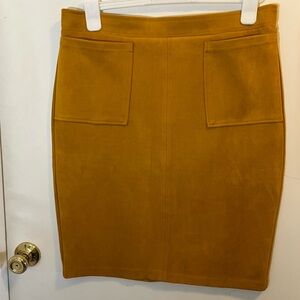 New York Clothing Company Faux Suede Elastic Pencil Skirt Large